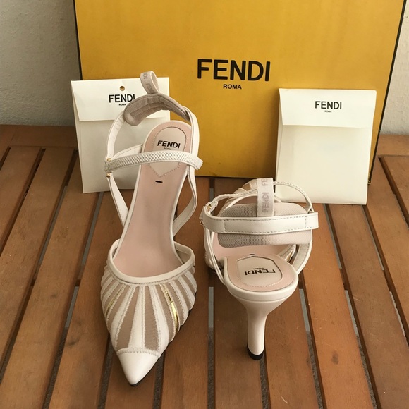 New Authentic FENDI Colibri Lite Mixed Media Pump - Picture 12 of 15